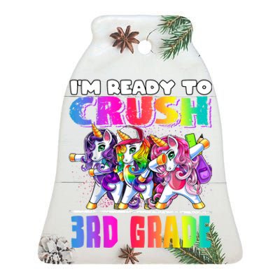 Crush 3rd Grade Dabbing Unicorn Back To School Backpack Girl Ceramic Bell Ornament