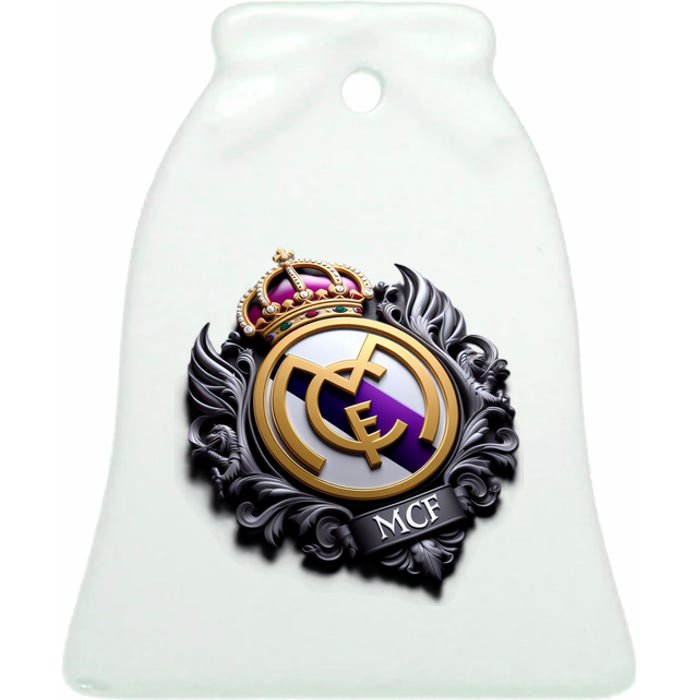 Cool 3d Madrid Cf Ceramic Bell Ornament