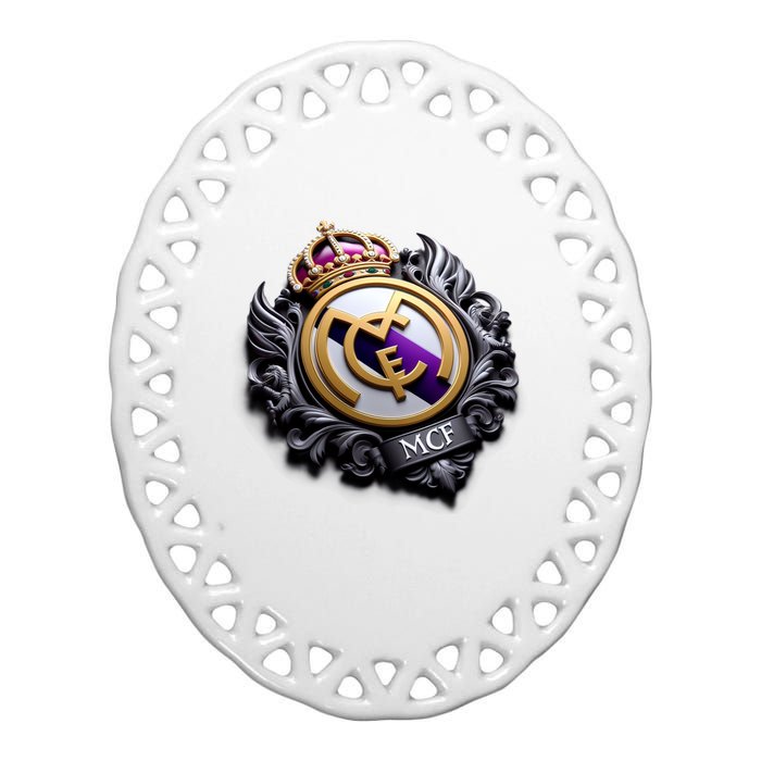 Cool 3d Madrid Cf Ceramic Oval Ornament