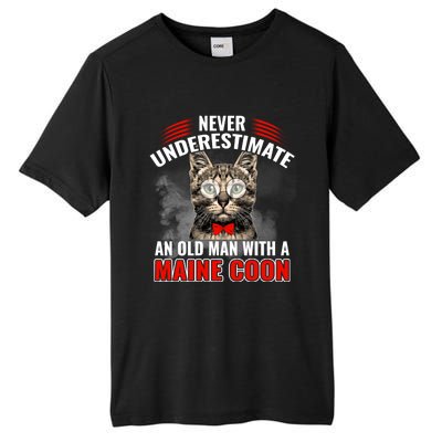 Cats 365 Never Underestimate An Old With A Maine Coon Gift Tall Fusion ChromaSoft Performance T-Shirt