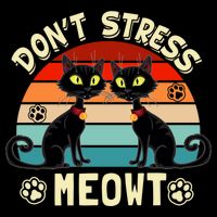 Cats 365 Retro Don't Stress Meowt Angry Cat Meow Gift Flexfit Unipanel Trucker Cap