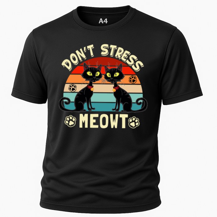 Cats 365 Retro Don't Stress Meowt Angry Cat Meow Gift Cooling Performance Crew T-Shirt