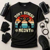 Cats 365 Retro Don't Stress Meowt Angry Cat Meow Gift Cooling Performance Crew T-Shirt