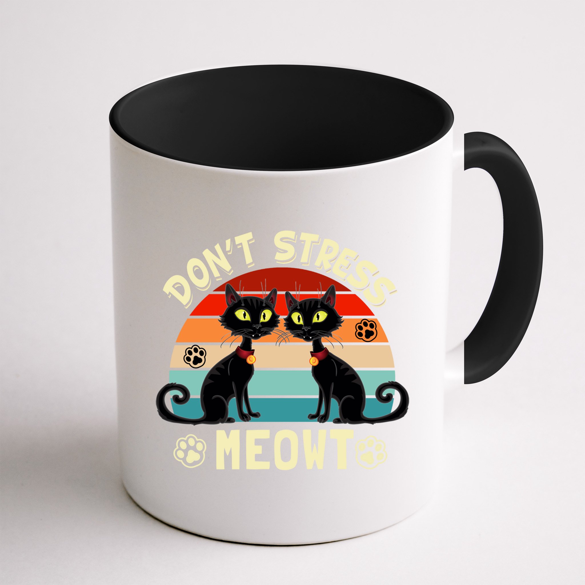 Cats 365 Retro Don't Stress Meowt Angry Cat Meow Gift Mug