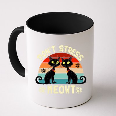 Cats 365 Retro Don't Stress Meowt Angry Cat Meow Gift Mug
