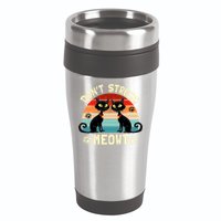 Cats 365 Retro Don't Stress Meowt Angry Cat Meow Gift 16oz Travel Tumbler