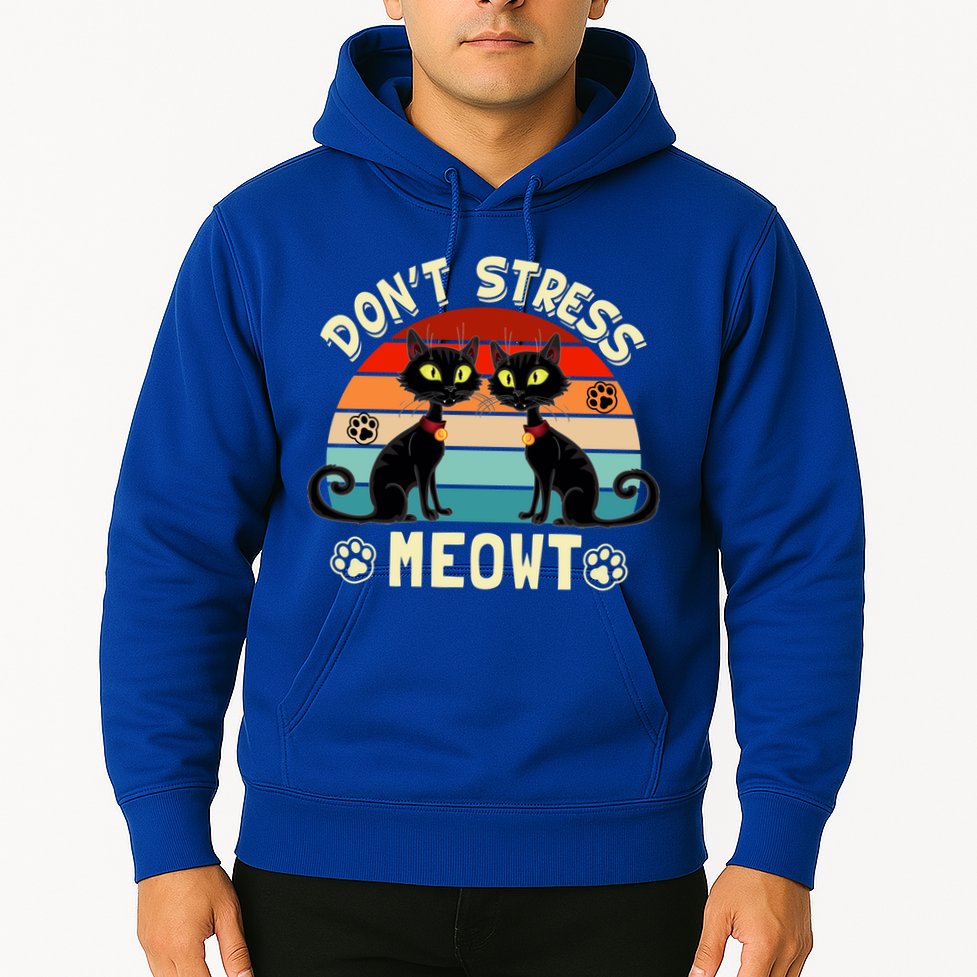 Cats 365 Retro Don't Stress Meowt Angry Cat Meow Gift Hoodie