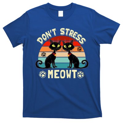 Cats 365 Retro Don't Stress Meowt Angry Cat Meow Gift T-Shirt