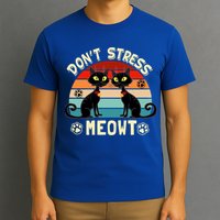 Cats 365 Retro Don't Stress Meowt Angry Cat Meow Gift T-Shirt