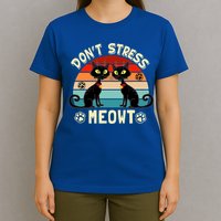 Cats 365 Retro Don't Stress Meowt Angry Cat Meow Gift T-Shirt