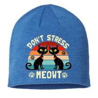 Cats 365 Retro Don't Stress Meowt Angry Cat Meow Gift Sustainable Beanie