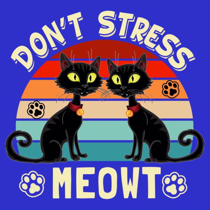 Cats 365 Retro Don't Stress Meowt Angry Cat Meow Gift Sustainable Beanie