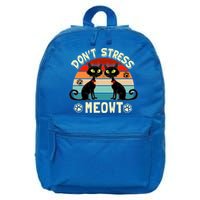 Cats 365 Retro Don't Stress Meowt Angry Cat Meow Gift 16 in Basic Backpack