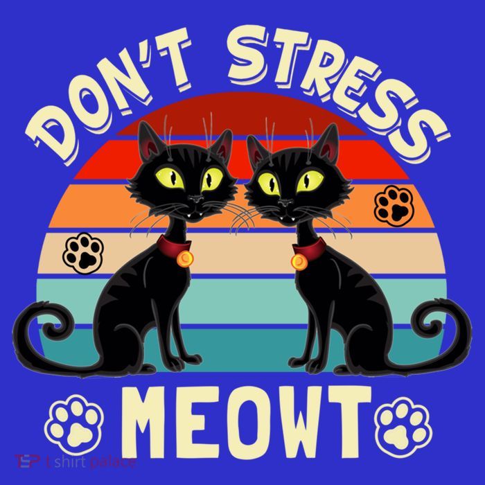Cats 365 Retro Don't Stress Meowt Angry Cat Meow Gift 16 in Basic Backpack
