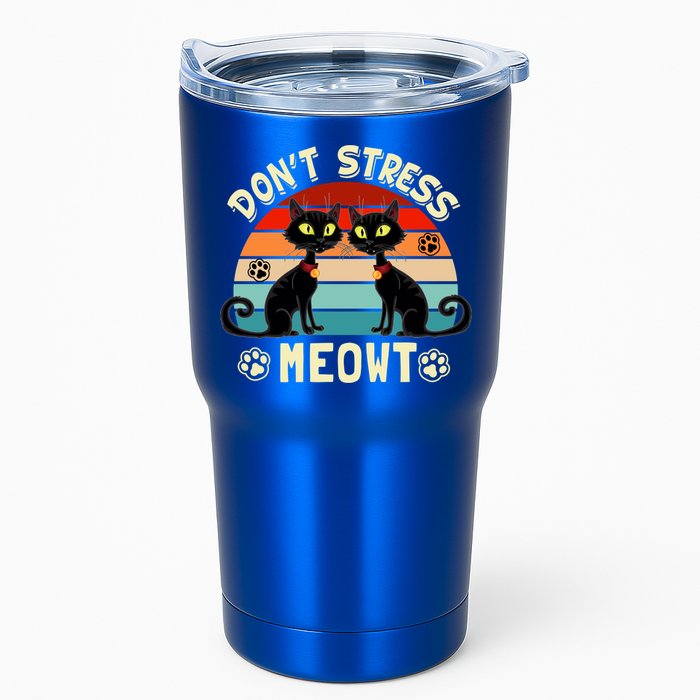 Cats 365 Retro Don't Stress Meowt Angry Cat Meow Gift Tumbler