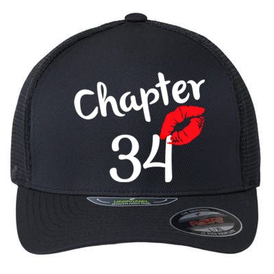 Chapter 34 Years 34th Happy Birthday Lips Born In 1987 Gift Flexfit Unipanel Trucker Cap