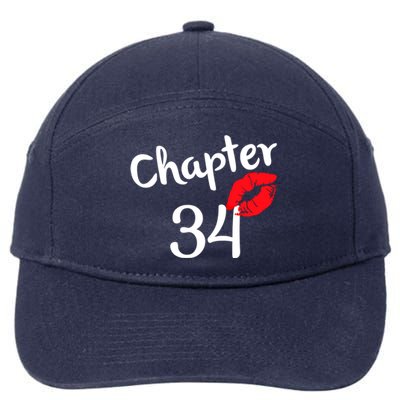 Chapter 34 Years 34th Happy Birthday Lips Born In 1987 Gift 7-Panel Snapback Hat