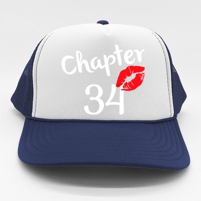 Chapter 34 Years 34th Happy Birthday Lips Born In 1987 Gift Trucker Hat