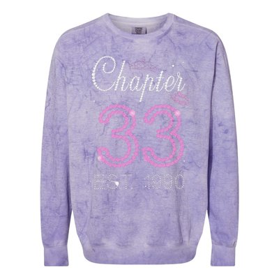 Chapter 33 Years Est 1990 33rd Birthday For Womens Colorblast Crewneck Sweatshirt