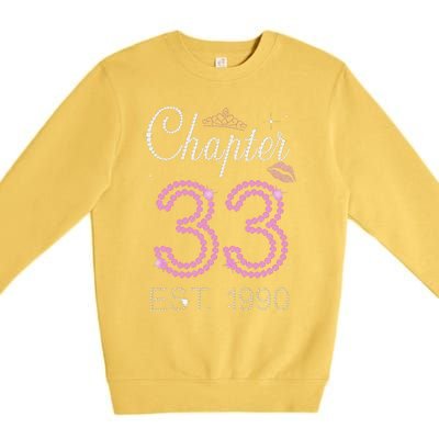 Chapter 33 Years Est 1990 33rd Birthday For Womens Premium Crewneck Sweatshirt