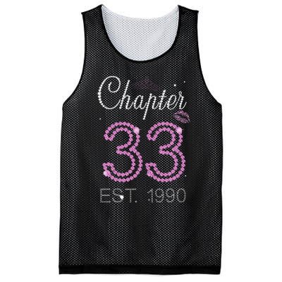 Chapter 33 Years Est 1990 33rd Birthday For Womens Mesh Reversible Basketball Jersey Tank