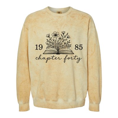Chapter 40 1985 Bookish Reader 40th Birthday Colorblast Crewneck Sweatshirt