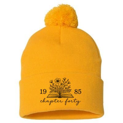 Chapter 40 1985 Bookish Reader 40th Birthday Pom Pom 12in Knit Beanie