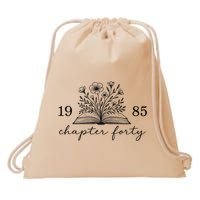 Chapter 40 1985 Bookish Reader 40th Birthday Drawstring Bag