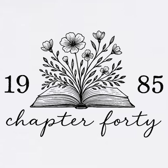 Chapter 40 1985 Bookish Reader 40th Birthday Garment-Dyed Fleece Hoodie