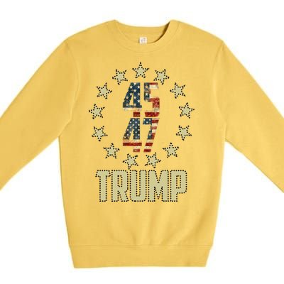 Classic 45 47 Trump American Flag Premium Crewneck Sweatshirt