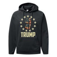 Classic 45 47 Trump American Flag Performance Fleece Hoodie