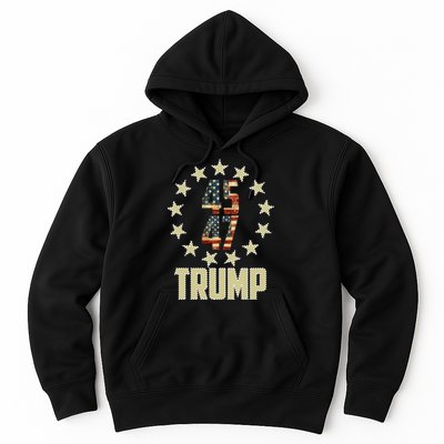 Classic 45 47 Trump American Flag Hoodie