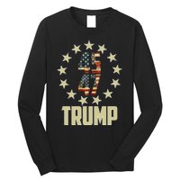 Classic 45 47 Trump American Flag Long Sleeve Shirt