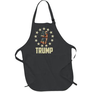 Classic 45 47 Trump American Flag Full-Length Apron With Pockets