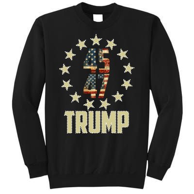 Classic 45 47 Trump American Flag Sweatshirt