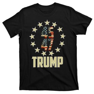 Classic 45 47 Trump American Flag T-Shirt