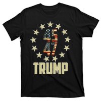 Classic 45 47 Trump American Flag T-Shirt