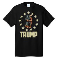 Classic 45 47 Trump American Flag Tall T-Shirt