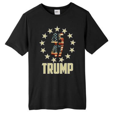 Classic 45 47 Trump American Flag Tall Fusion ChromaSoft Performance T-Shirt