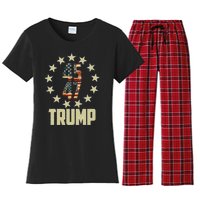 Classic 45 47 Trump American Flag Women's Flannel Pajama Set