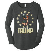 Classic 45 47 Trump American Flag Women's Perfect Tri Tunic Long Sleeve Shirt