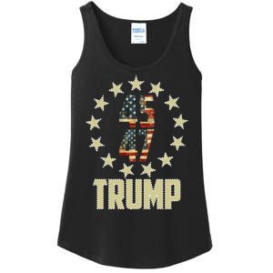 Classic 45 47 Trump American Flag Ladies Essential Tank