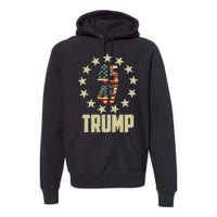 Classic 45 47 Trump American Flag Premium Hoodie