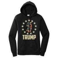 Classic 45 47 Trump American Flag Women's Pullover Hoodie