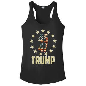 Classic 45 47 Trump American Flag Ladies PosiCharge Competitor Racerback Tank