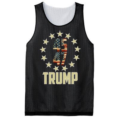 Classic 45 47 Trump American Flag Mesh Reversible Basketball Jersey Tank