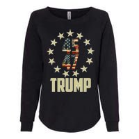 Classic 45 47 Trump American Flag Womens California Wash Sweatshirt