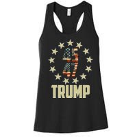 Classic 45 47 Trump American Flag Women's Racerback Tank