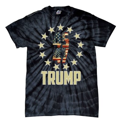 Classic 45 47 Trump American Flag Tie-Dye T-Shirt