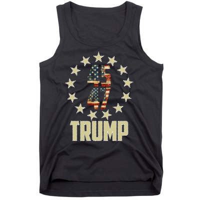 Classic 45 47 Trump American Flag Tank Top